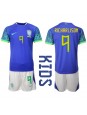 Brasilien Richarlison #9 Replika Borta Kläder Barn VM 2022 Kortärmad (+ byxor)